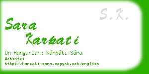 sara karpati business card